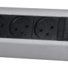 Exterio Vital קופסת שקעים על שולחנית 3 שקעים + מטען USB 2 מ-EV43 C