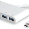 מתאם USB3.1 Type-C לרכזת USB3.0 עם 3 פורטים + RJ45 LAN 10/100 - 5420