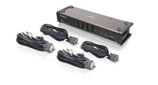 4-Port DVI KVMP Switch with Audio and Cables - 620