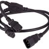 כבל "Y" מתפצל : מחבר C14 ל-2 יציאות C13x2JT-SZ3 (1.1M-Y-2XST3-0.7M (CABLE-Y