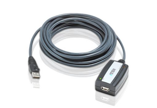כבל מאריך USB2.0 מזכר-A לנקבה-A אקטיבי באורך 5מ' ללא ספק כוח- ATEN - UE250