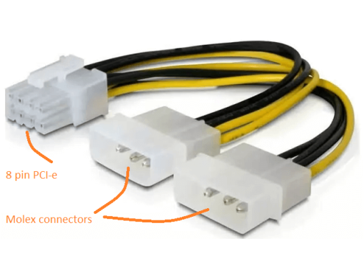CPU  8pin female to 2x4 pin male extension cable/adapter
